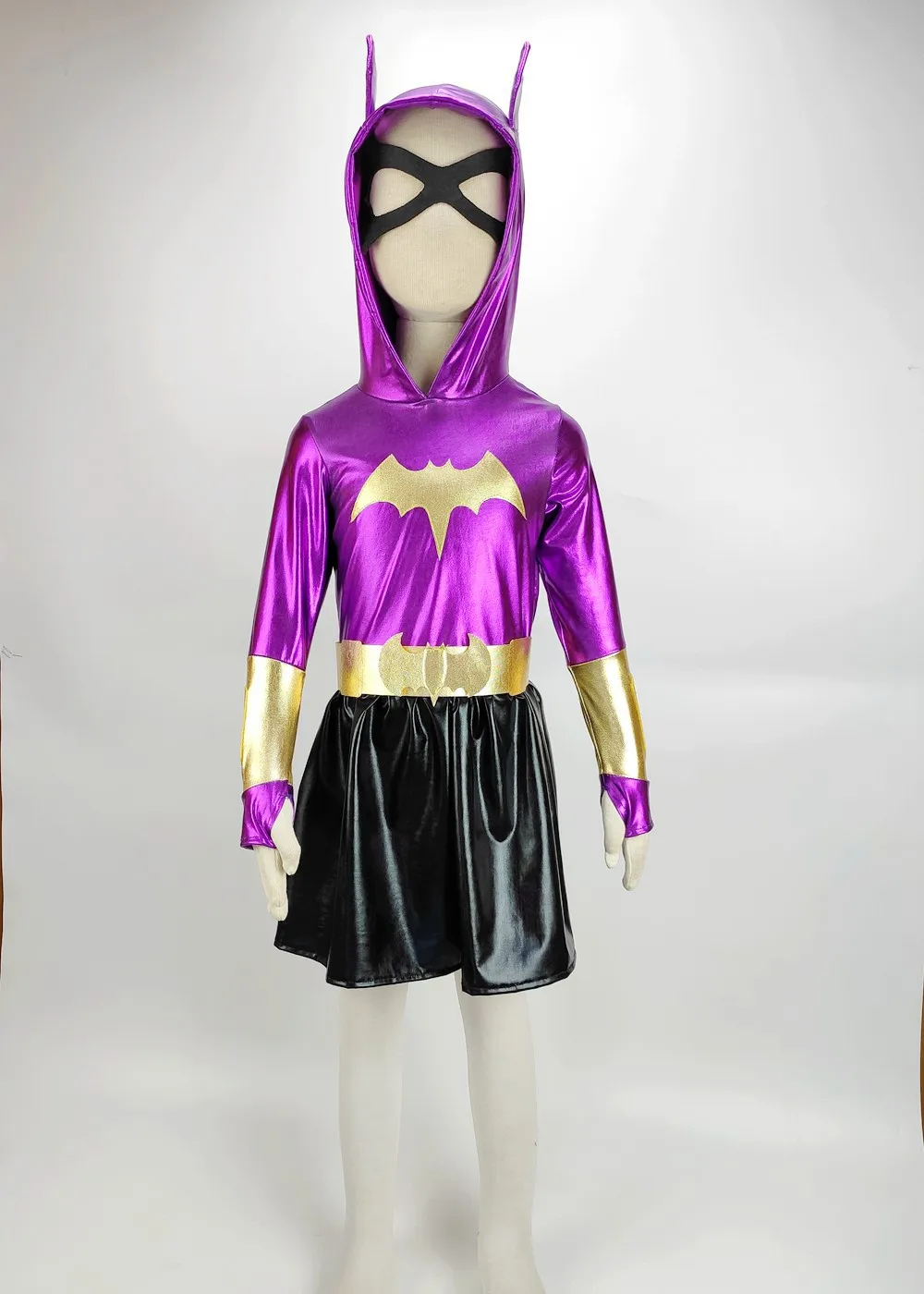 SuperHero Girls Hoodie Dress - Batgirl Costume for Kids TuTu Dress  Halloween Costume (3-9Years)  Party Dress