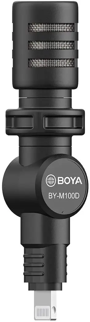 

BOYA BY-M100D Miniature Omnidirectional Condenser Microphone with MFi Certificated Lightning Connector Compatible with iPhone