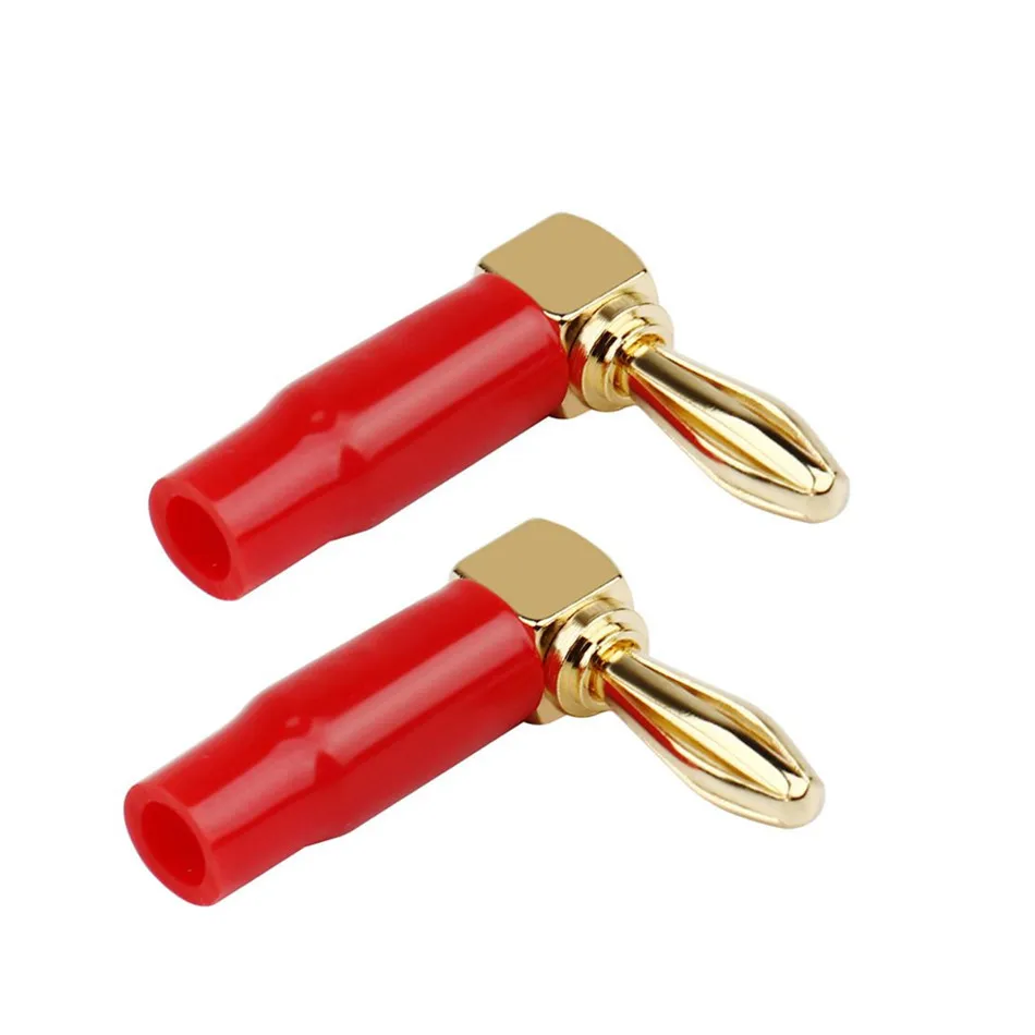 Разъемы типа банан под прямым углом аудиоадаптер с позолоченным разъемом 90