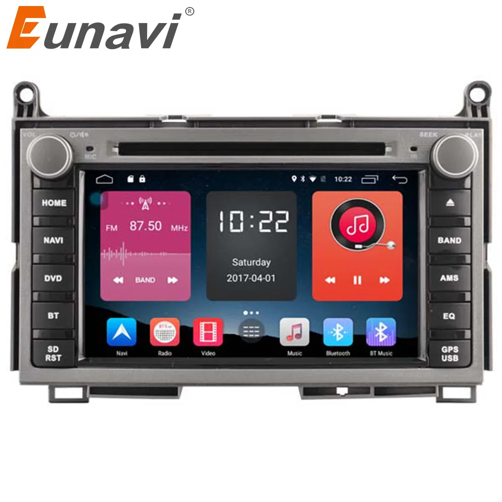 Eunavi 2 ГБ din Android 9 0 четырехъядерный автомобильный dvd плеер Авторадио Стерео gps