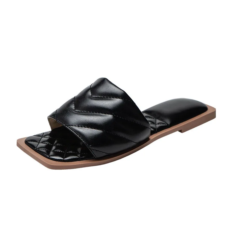 

2021 Fashion Flat Slippers Women Weave Slides Sandal Ladies Outdoor Beach Lady Shoes Woman Home Slippers Female Flip Flops