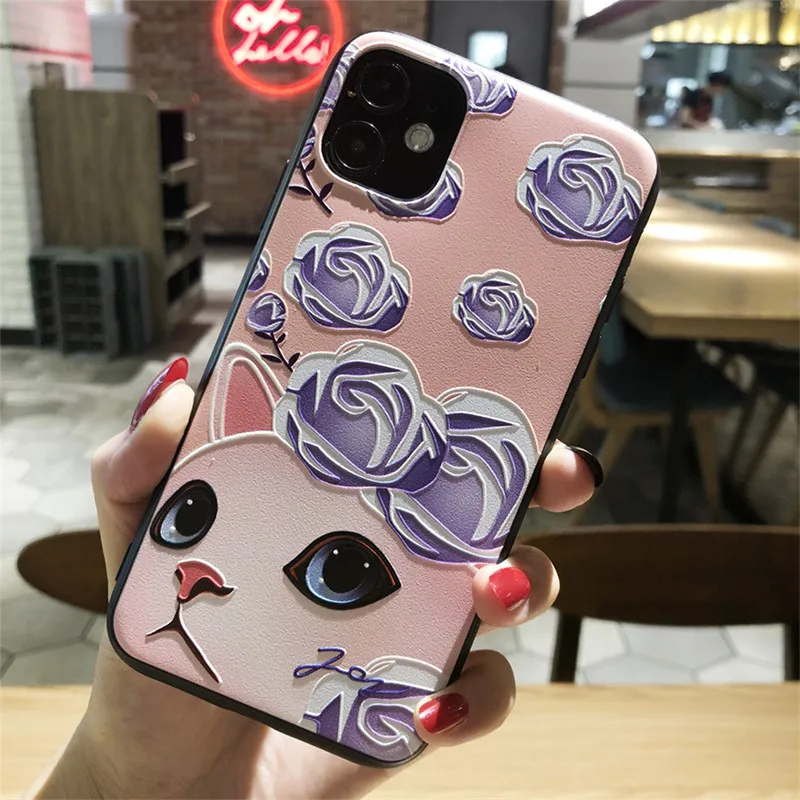Чехол для Samsung Galaxy A50 A80 A50s A30s мягкий силиконовый чехол с 3D тиснением и цветами A70 A30