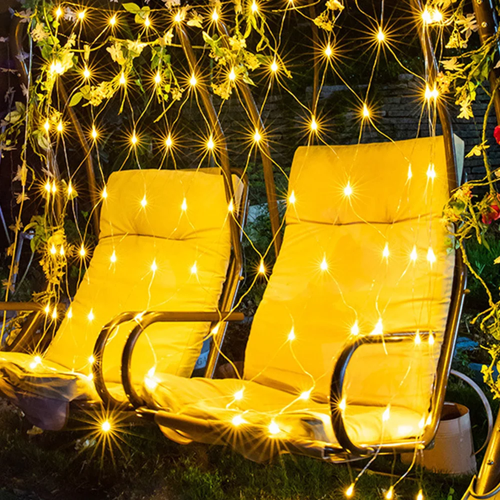 

1.5M 96LED Christmas Decoration Grid LED Light String Festival Home Party Decor Christmas Ornament With EU Plug