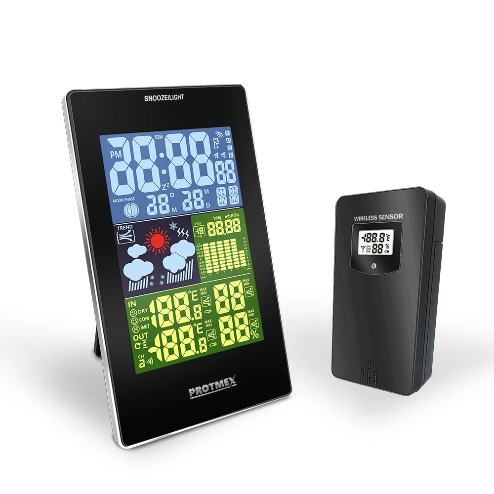 Метеостанция барометр термометр гигрометр беспроводной датчик ЖК дисплей