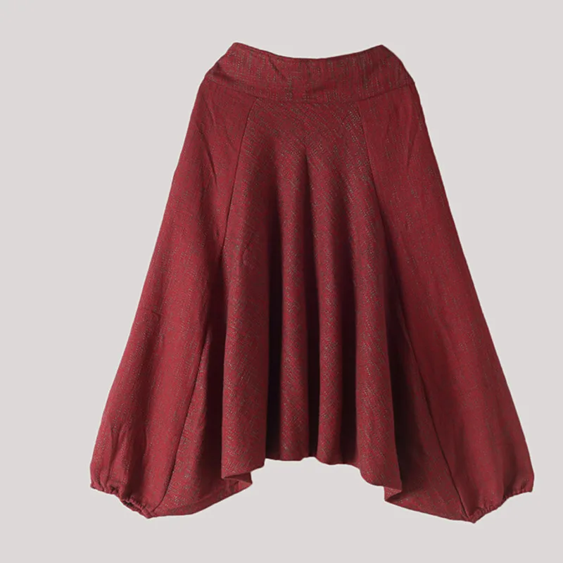 

IEQJ 2021 new autumn and winter fashion women loose pants low waist elastic hurent pants female linen trousers WP71202