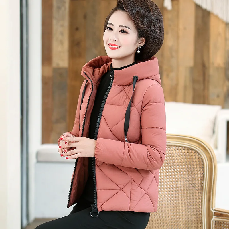 Женская куртка с капюшоном однотонная теплая зимняя одежда для мам YYLLJF65