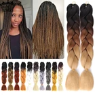Длинные плетеные волосы с эффектом омбре, в коробке, плетеные волосы, 100 г, длинные, 24 дюйма, синтетические волосы для удлинения волос для женщин