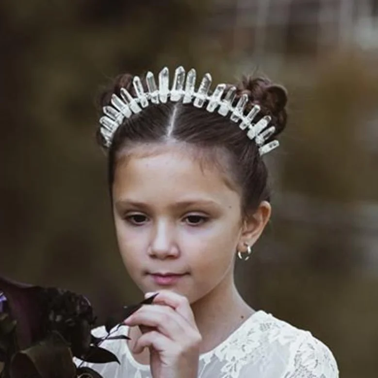 

Witch Raw crystal hair crown for bride wicca moon hair accessories wedding bridesmaid witchcraft accessories gift