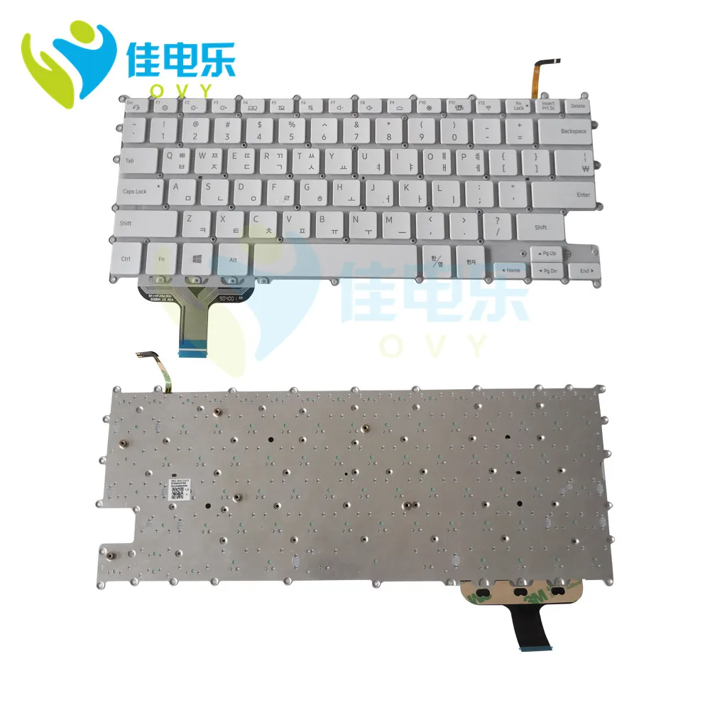 

OVY US KR Сменные клавиатуры для Samsung 930SBE K01 Notebook 9 Pen NP930SBE-K01 подсветка английская Корейская синяя и белая КБ