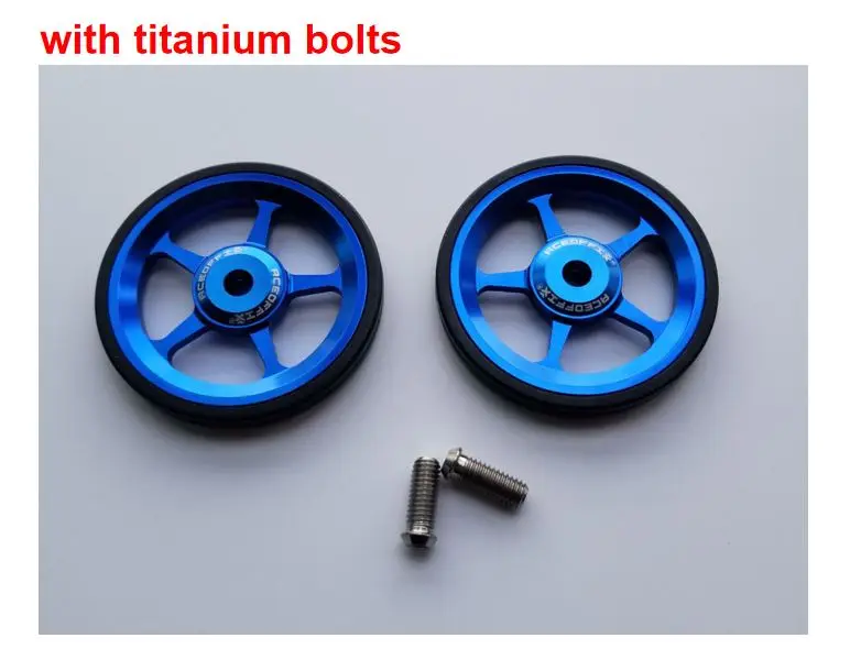 with titanium bolts 1 пара велосипед Easywheel 3 цвета Алюминий сплав супер легкая по весу простая колеса+ Титан болты для Brompton 45 г/компл - Цвет: with titanium bolts