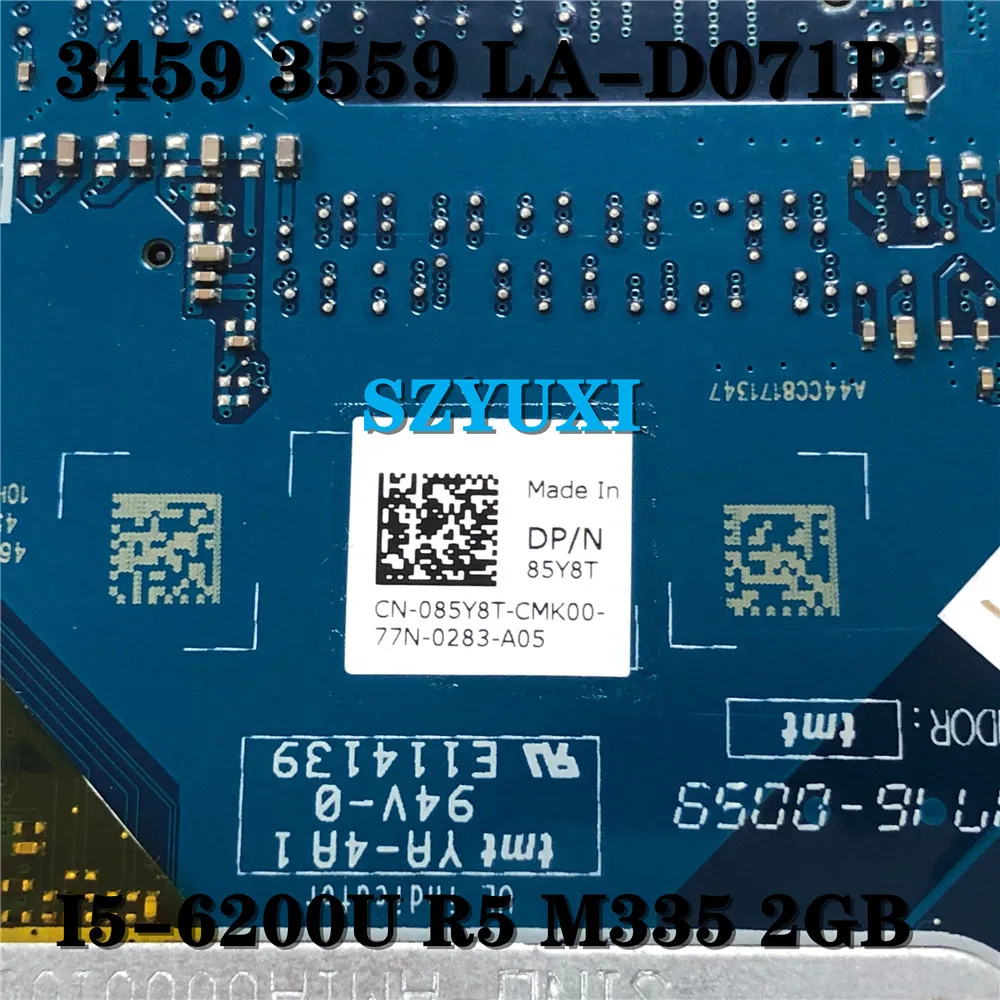 Оригинальная материнская плата R5 M335 2 ГБ для Dell VOSTRO 3459 3559 диагностика 15 системная