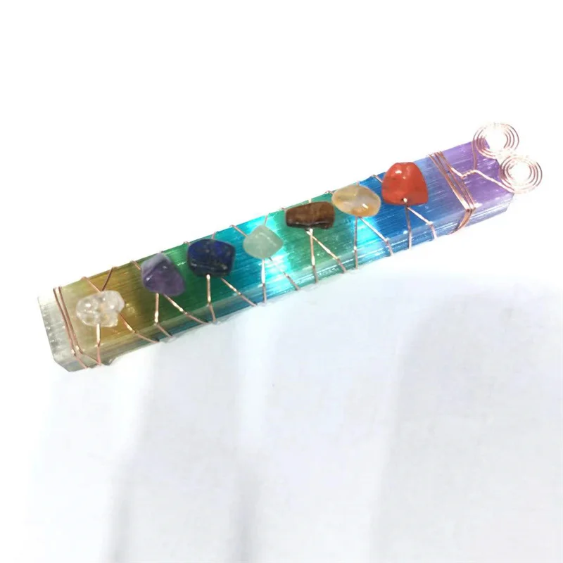 

Natural Stones Chakra Chips Gems Aura Rainbow Selenite Still Quartz Crystal Healing Reiki Gemstones Home Decoration