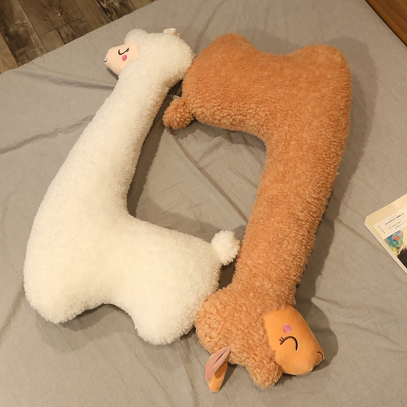 

75-130cm simulation alpaca plush animal doll large cartoon alpaca toy kawaii girl sleeping pregnant woman pillow lying pillow