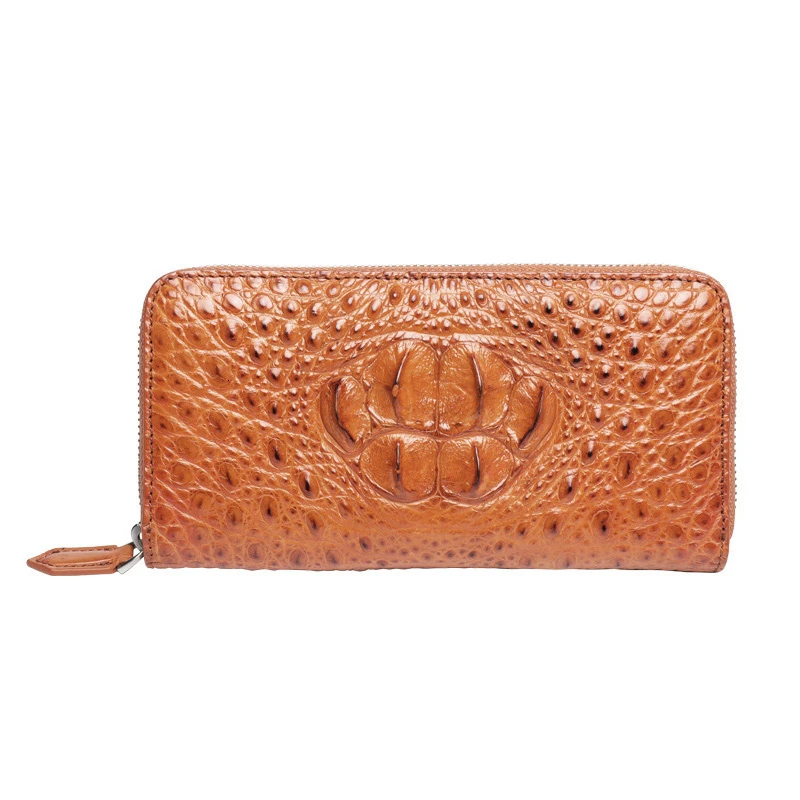 Женская сумка из крокодиловой кожи винтажные Роскошные коричневые длинные