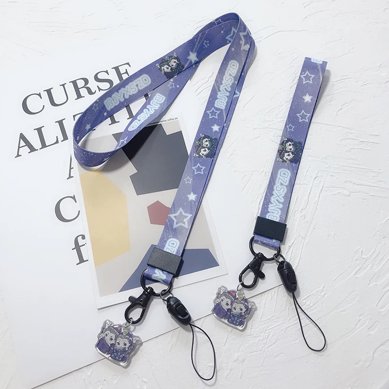 anime the untamed wang yibo xiao zhan cute phone strap keychain cosplay mobile phone line hanging wire keyrings xmas gifts free global shipping