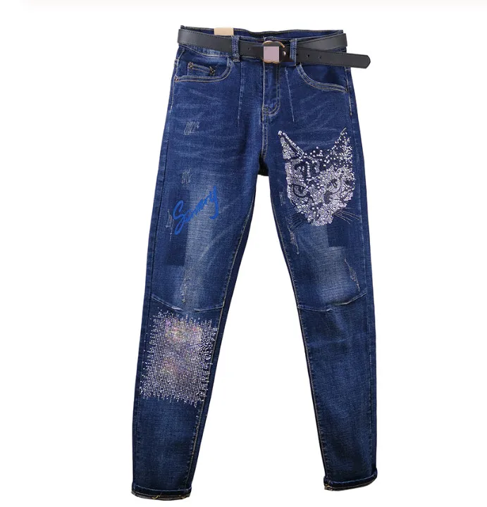 Женские джинсы с высокой талией Cat демисезонные свободные брюки Harlan 2020 | Женская