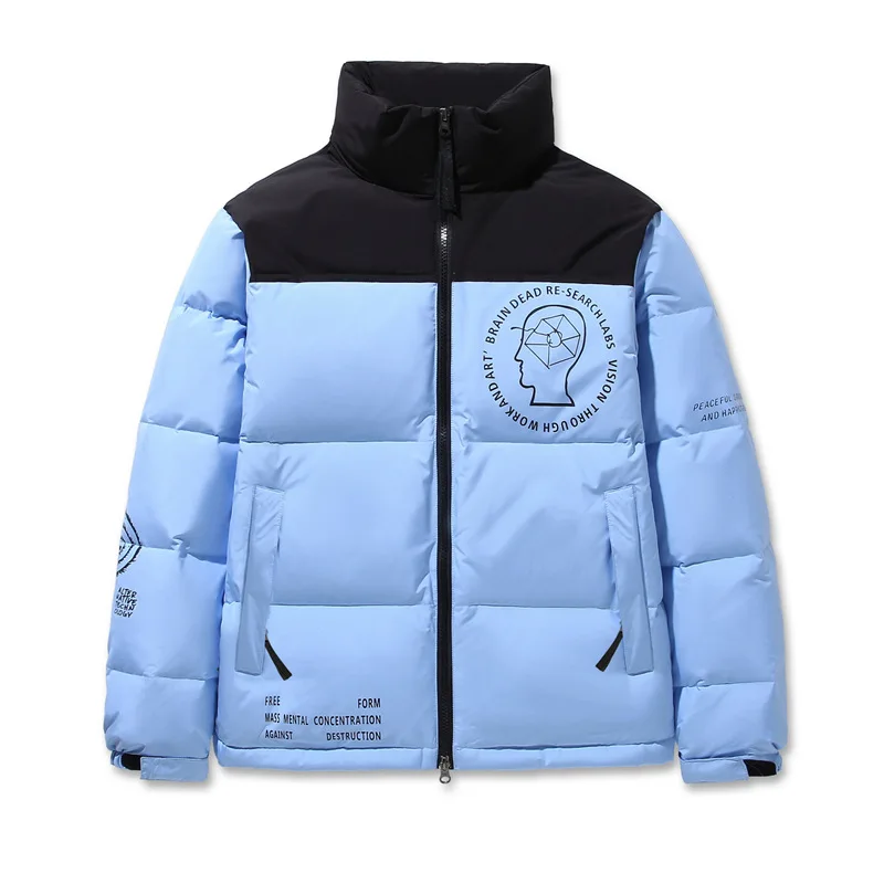 INS Winter The new Brand Face Parkas Mixed Colors Couple Cotton Coats Casual Men's Stand Collar Pocket Warm Down Puffer Jackets
