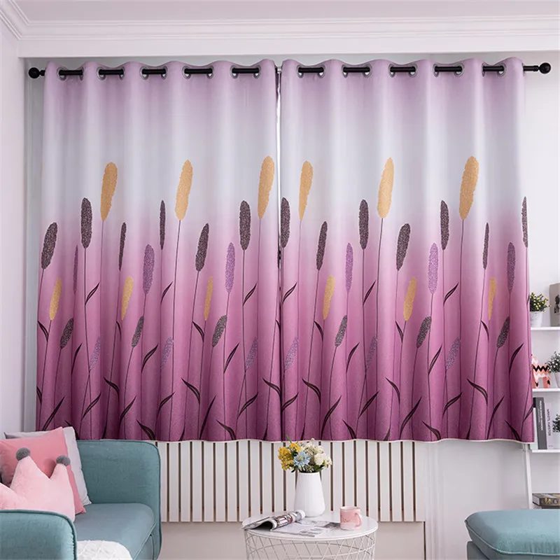 Затемняющие шторы с современным синим пейзажем Короткие Занавески для гостиной