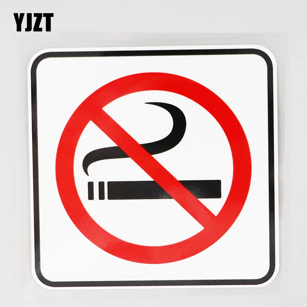 

YJZT 11.8CM×11.8CM Warning Please No Smoking Decal PVC Car Sticker 12C-0666
