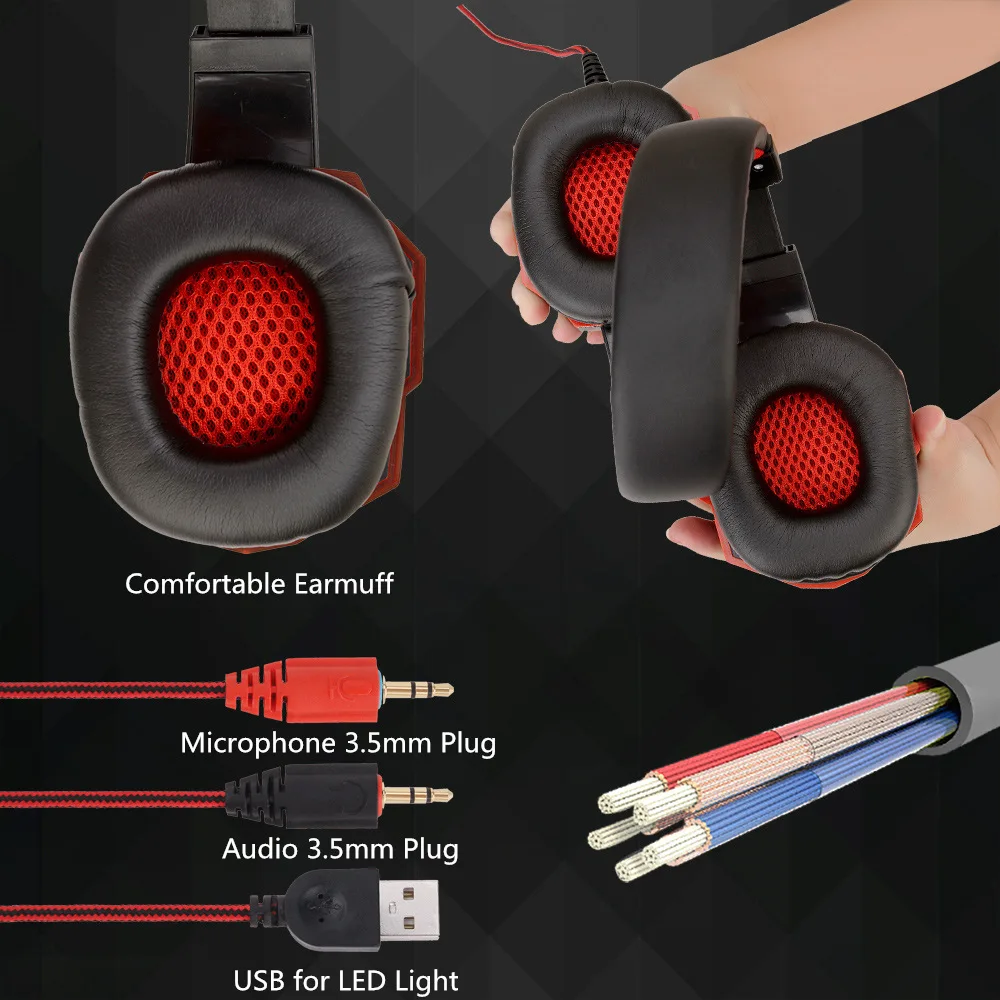 3.5mm Wired Gaming Headset Deep Bass Game Earphone Professional Computer Headphone With HD Microphone for PS4 PC Xbox | Электроника