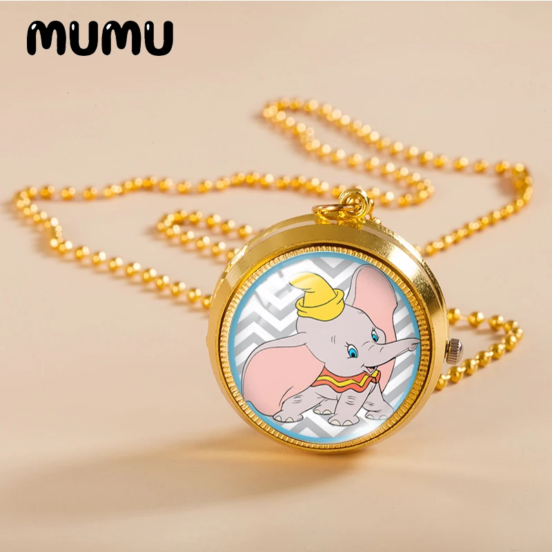 Новинка 2021 карманные часы пельмбо ожерелье Маленький слон золотой цвет