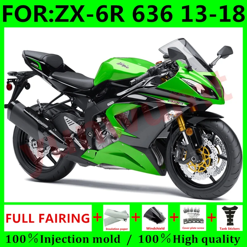 

New ABS Motorcycle Fairings Kit Fit for kawasaki Ninja ZX6R 636 2013 2014 2015 2016 ZX-6R 13 14 15 16 17 18 fairing green black
