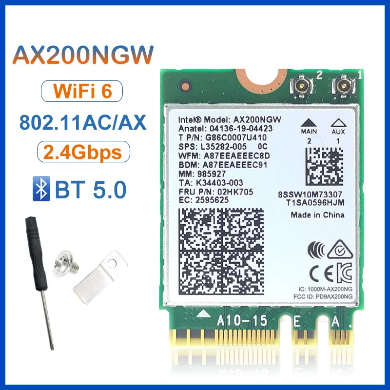 Беспроводной M.2 Wifi 6 Intel AX200 2974 Мбит/с Bluetooth 5 1 Wlan 802.11ax MU MIMO NGFF Wi Fi карта AX200NGW|Сетевые