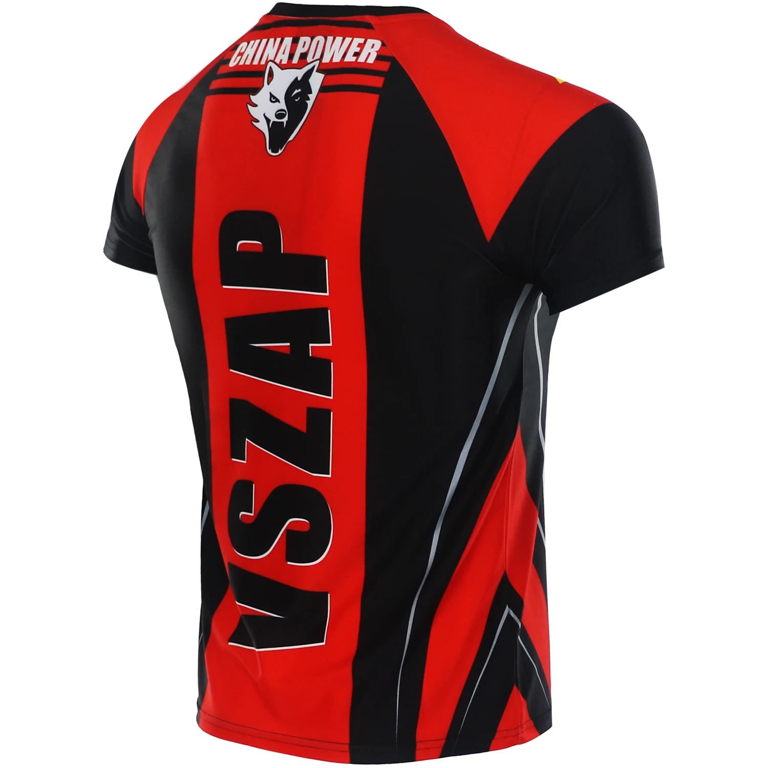 Vszap China Strength Combat Training Fight MMA Gym Sports Short Sleeve T-shirt men's Muscle Quick Drying Clothes |