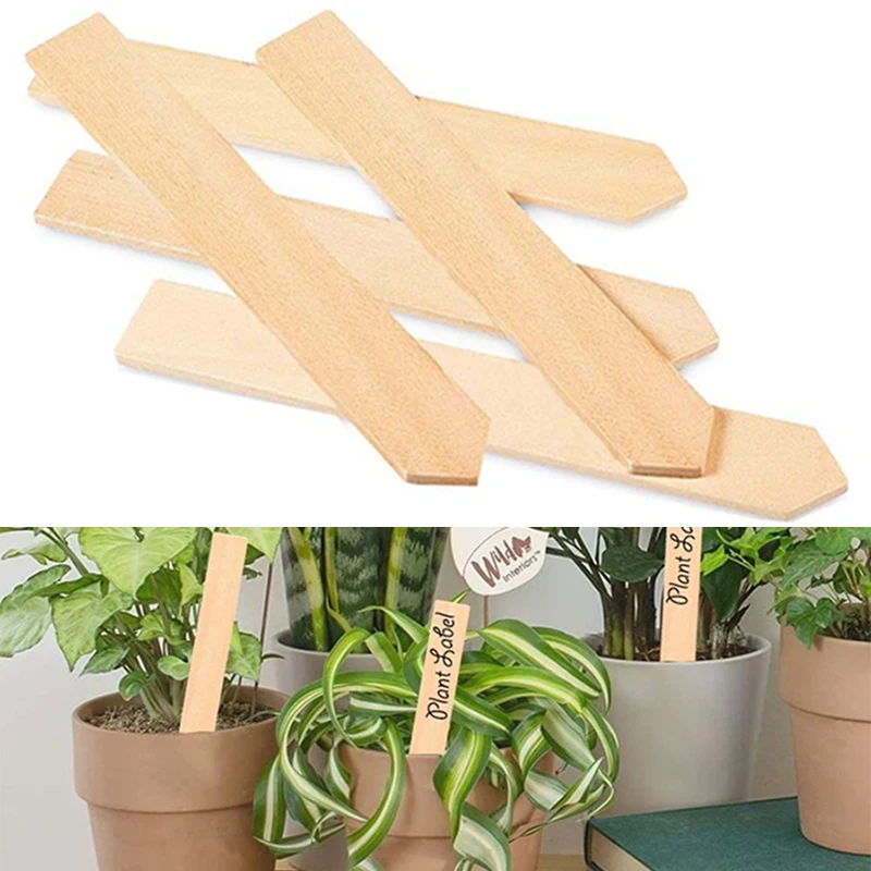 

50PCS/Set Plant Seedling Stake Labels Wooden Markers Vegetable Herb Sign Flower Seeding Tag Garden Name Nursery Tags DIY Outdoor