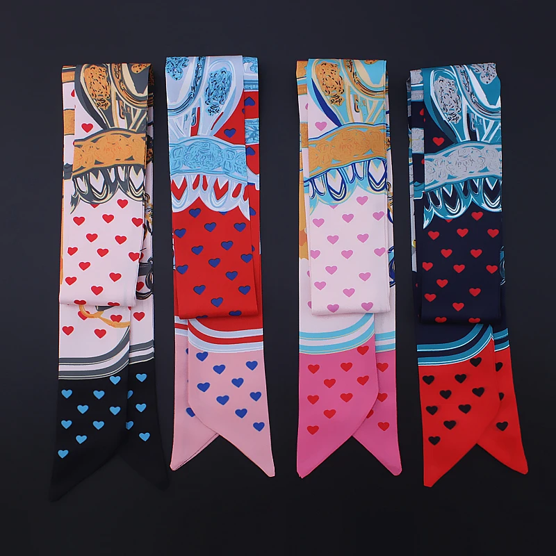 Новинка Весна 2022 Модный женский саржевый длинный шелковый шарф с пряжкой и