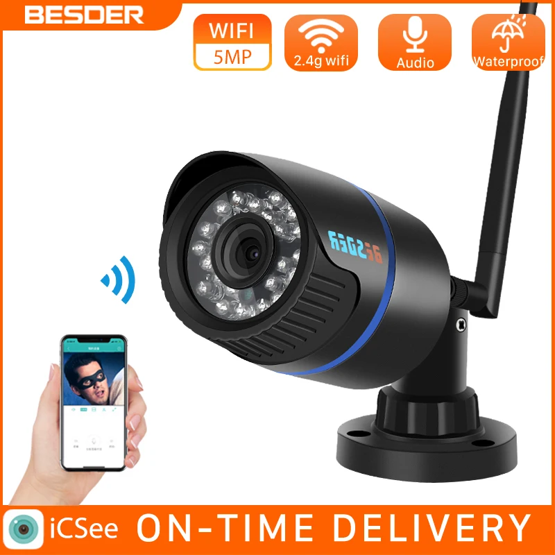 BESDER 5MP 3MP аудио ip камера видеонаблюдения с поддержкой Wi Камера Беспроводной