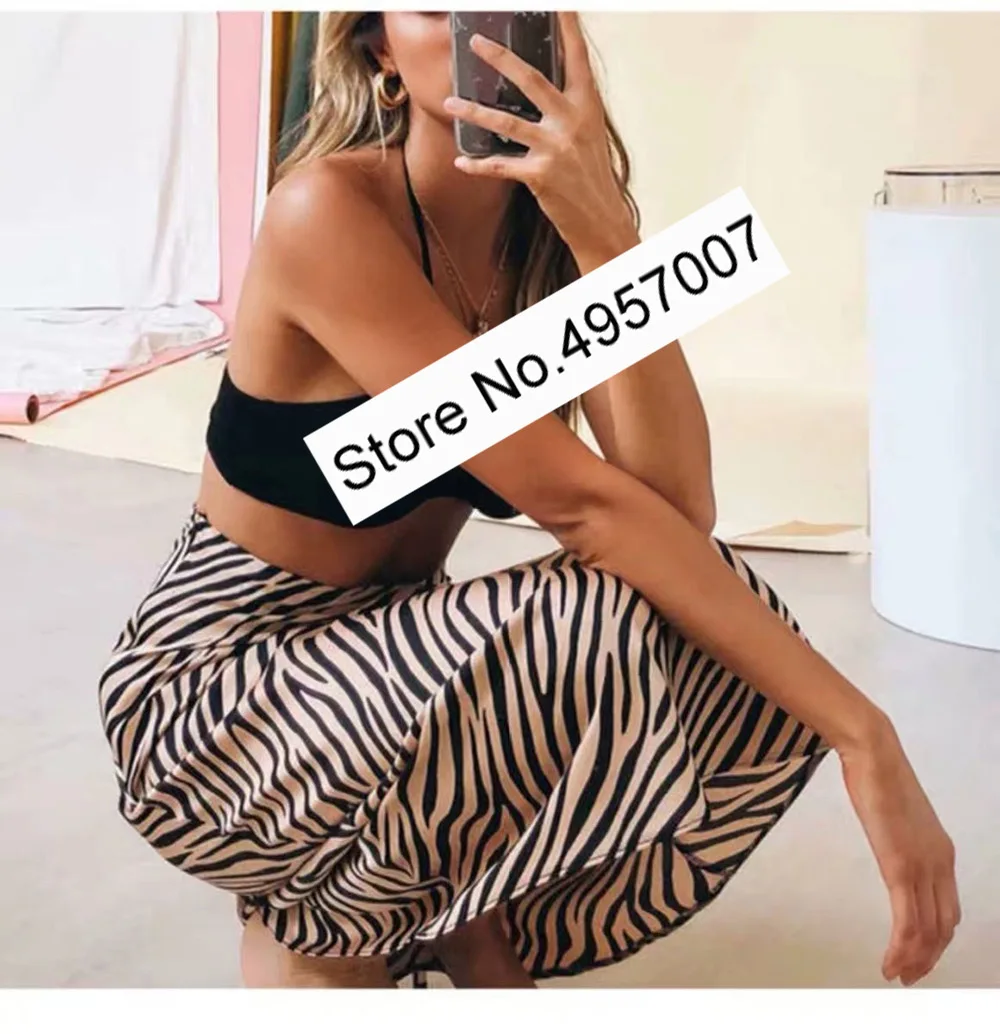 Elfbop женские 100% шелк Зебра Юбка-миди с принтом-для женщин/женская обувь высокого