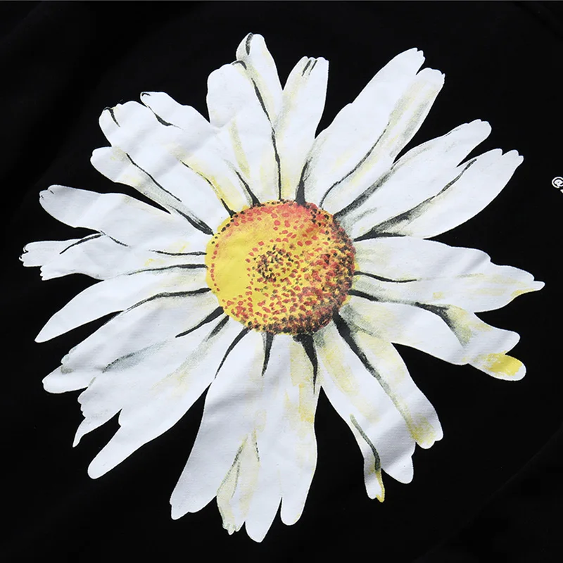 

Daisy Flower Hoodie Sweatshirt Men 2021 Hip Hop Harajuku Streetwear Winter Fleece Cotton Pullover Black Hoodie Autumn Sweatshirt