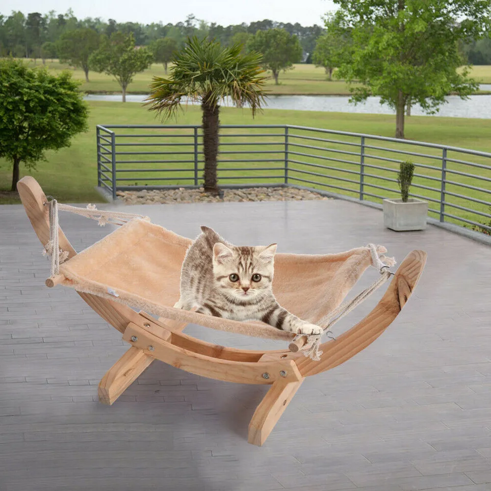 Гамак DIY кровать домик для собак деревянный каркас ленивый коврик Удобная