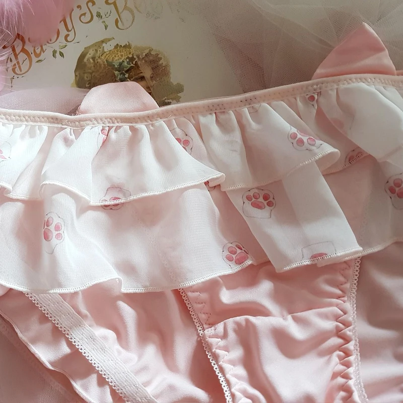 Японское милое Аниме мягкое шифоновое сексуальное нижнее белье с принтом в виде