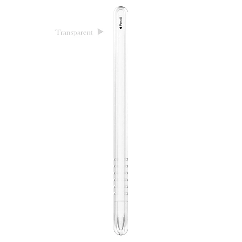 Портативный мягкий силиконовый стилус для Apple Pencil 2 Чехол для iPad Pro Tablet Touch Pen защитный чехол разноцветная сумка - Colors: Transparent