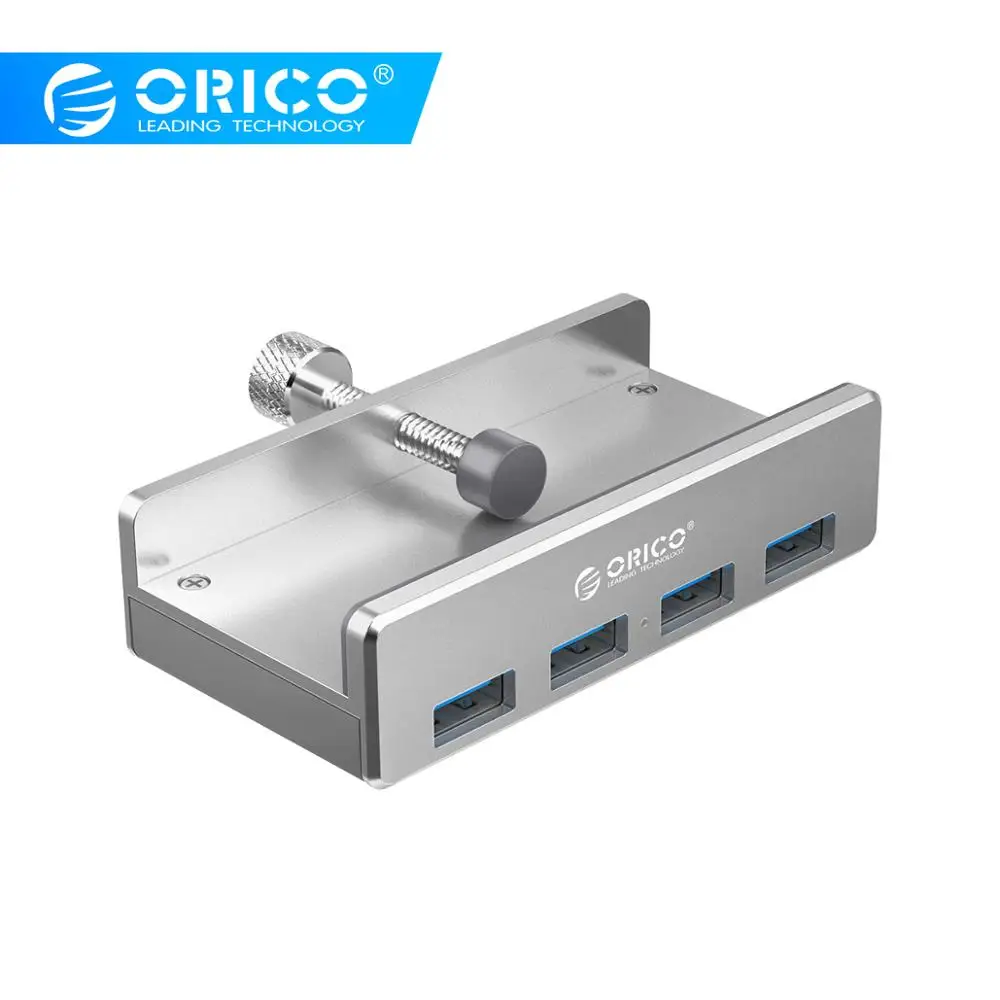 ORICO MH4PU алюминиевый 4 порта USB 3,0 зажим-тип концентратор для настольного ноутбука Диапазон зажима 10-32 мм с 100 см Дата кабель-серебро