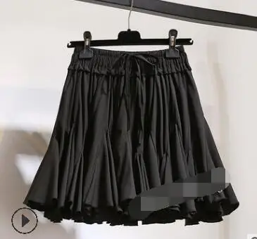 Женская модная летняя короткая кружевная юбка плиссированная Однотонная