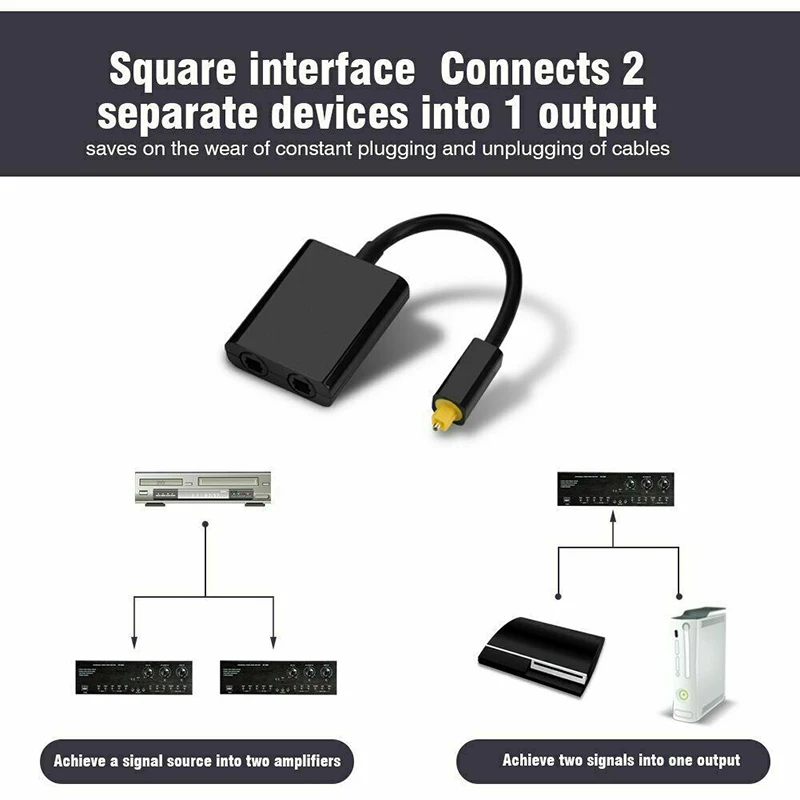 2019 Горячий двойной порт Цифровой оптический адаптер сплиттер волоконный аудио