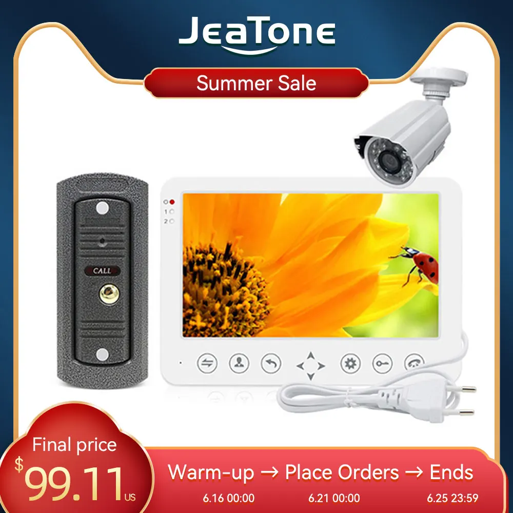 JeaTone 7 &quotВстроенная память 1 наружная камера монитор видео дверной звонок Домофон
