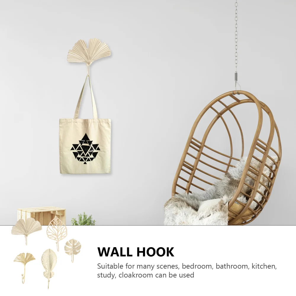 

5Pcs Durable Wall Hooks Simple Hooks Decorative Hooks (Golden, Random Style)