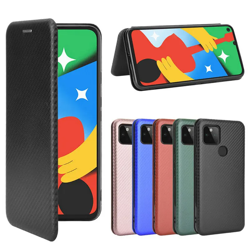 

Pixel5 4A 5G 4G Carbon Flip Case for Google Pixel 6 Pro Luxury Magnetic Leather Wallet Cover Pixel5A Shell Pixel 3A 4 XL Funda