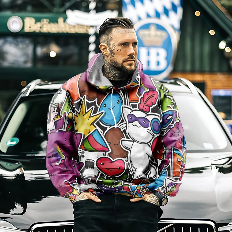 

Забавная толстовка с 3D принтом в стиле хип-хоп для мужчин и женщин, Повседневный свитер с капюшоном, пуловер, модная толстовка, сезон осень-з...