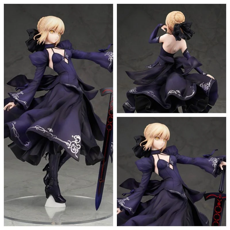 

Anime Fate/stay night Alter Saber Altria Pendragon Black Dress Ver. Action Figure Collectible Model Kids Toys Doll 23cm