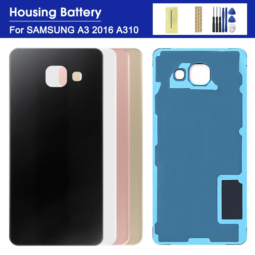 Задняя крышка батарейного отсека для Samsung Galaxy A3 2016 A310 A310F A310FD стеклянная задняя