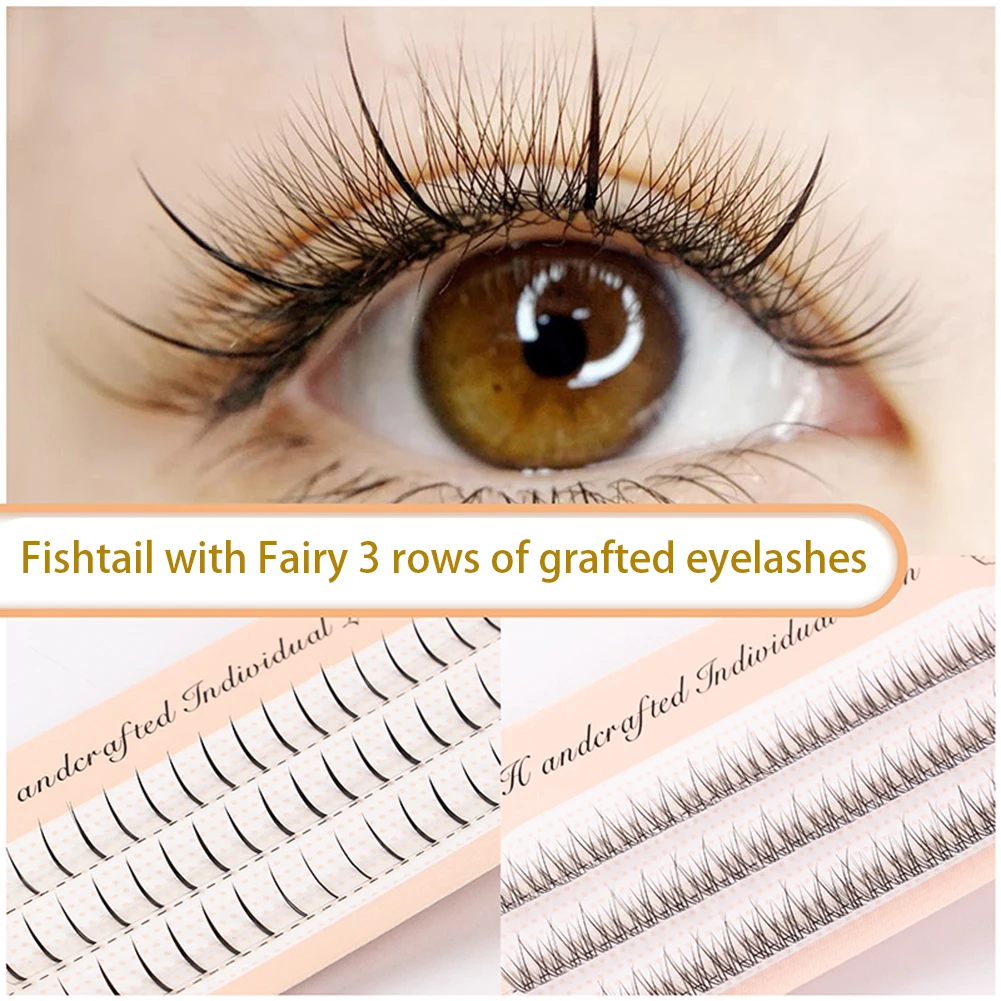 

DIY False Eyelash Clusters Extension Lengthening Wisp Fiber Reusable Artificial Fluffy Thick Volume Natural Eyelashes Makeup Set