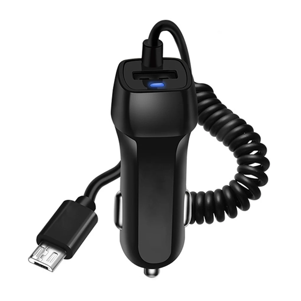 

Mobile Phone Travel Charger Car Cigarette Lighter Socket Cellphone Charging Adapter Spring Cable Phone charger