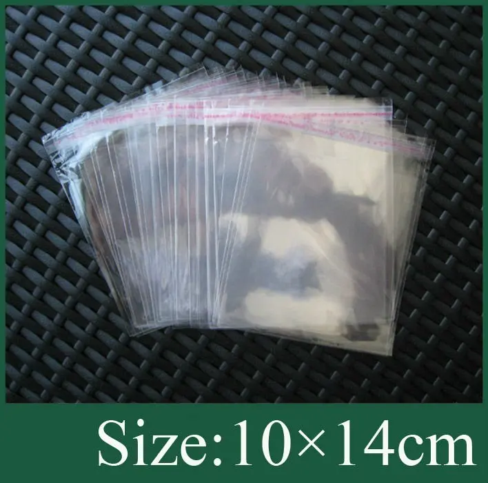

Clear Resealable Cello Bags in size 10x14cm with self adhesive seal for retail or wholesale & Free Shipping 1000pcs/lot