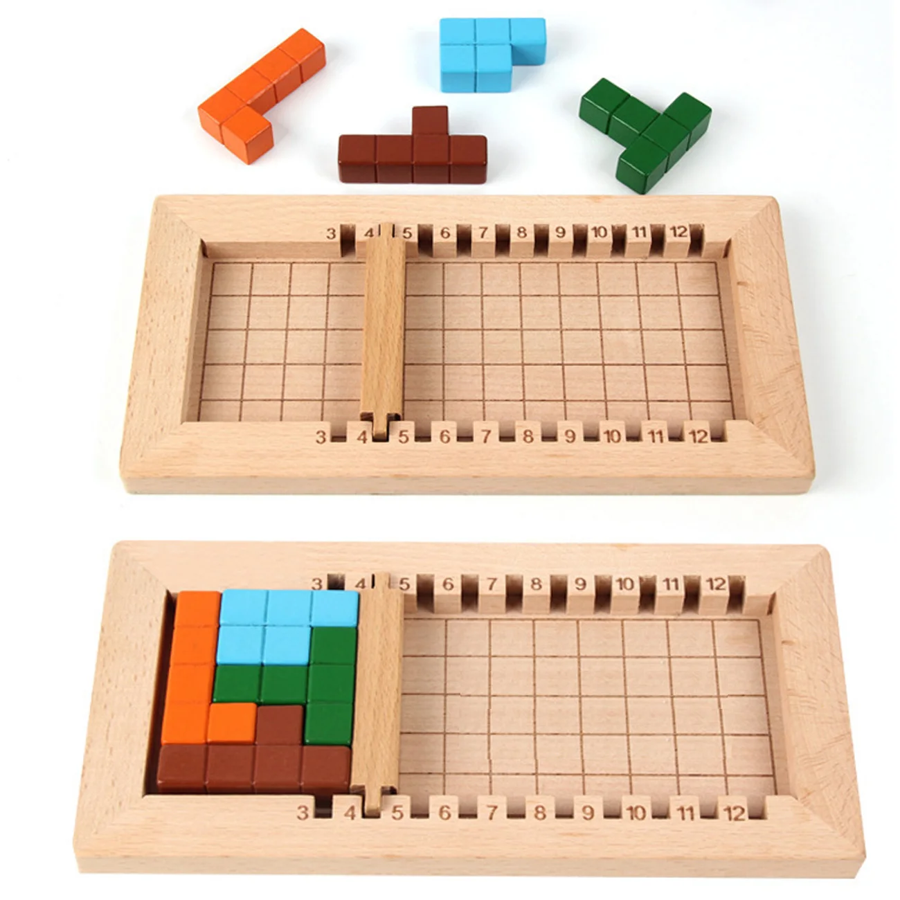 

1PCS Wooden Blocks Puzzle Brain Teasers Toy Building Blocks Game Colorful Wood Puzzles Intelligence Educational Great Gift