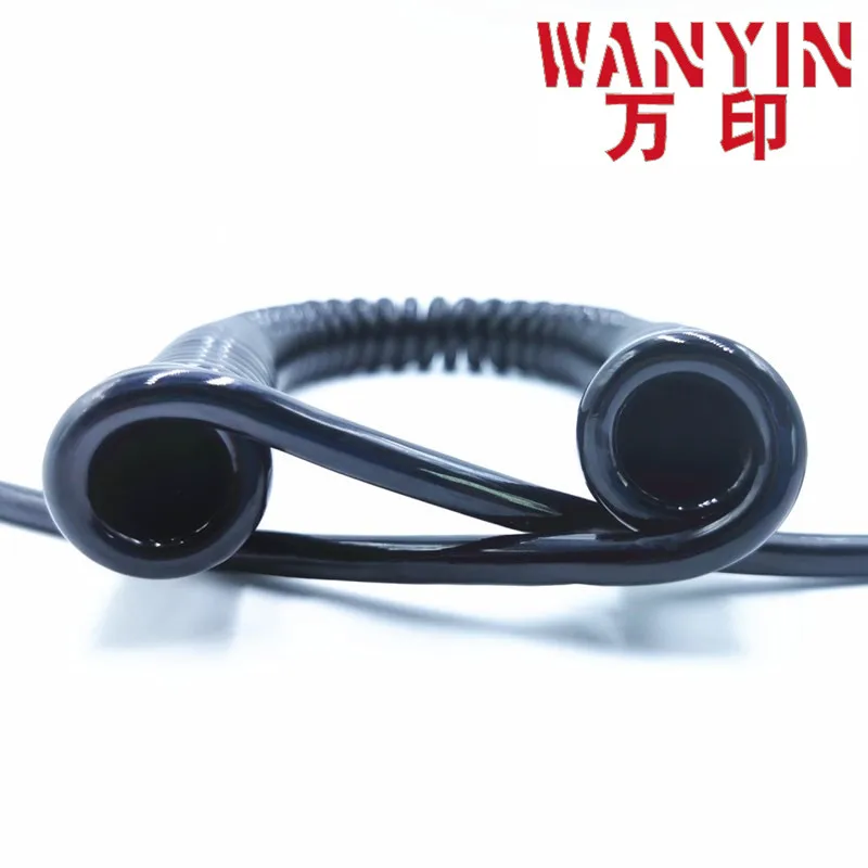 

High quality spring spiral cable 2 core-3-4-5-6-8-9-10-12 core black telescopic power cord stretchable wire